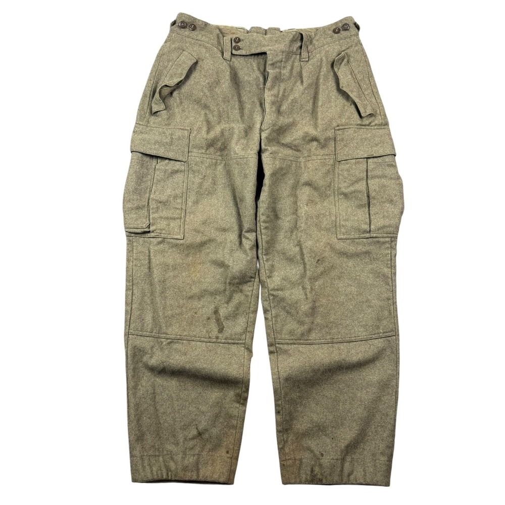 Vintage Bawi German Military Pants Men 32x28 Heavy Wool Hunting 60s Distressed
